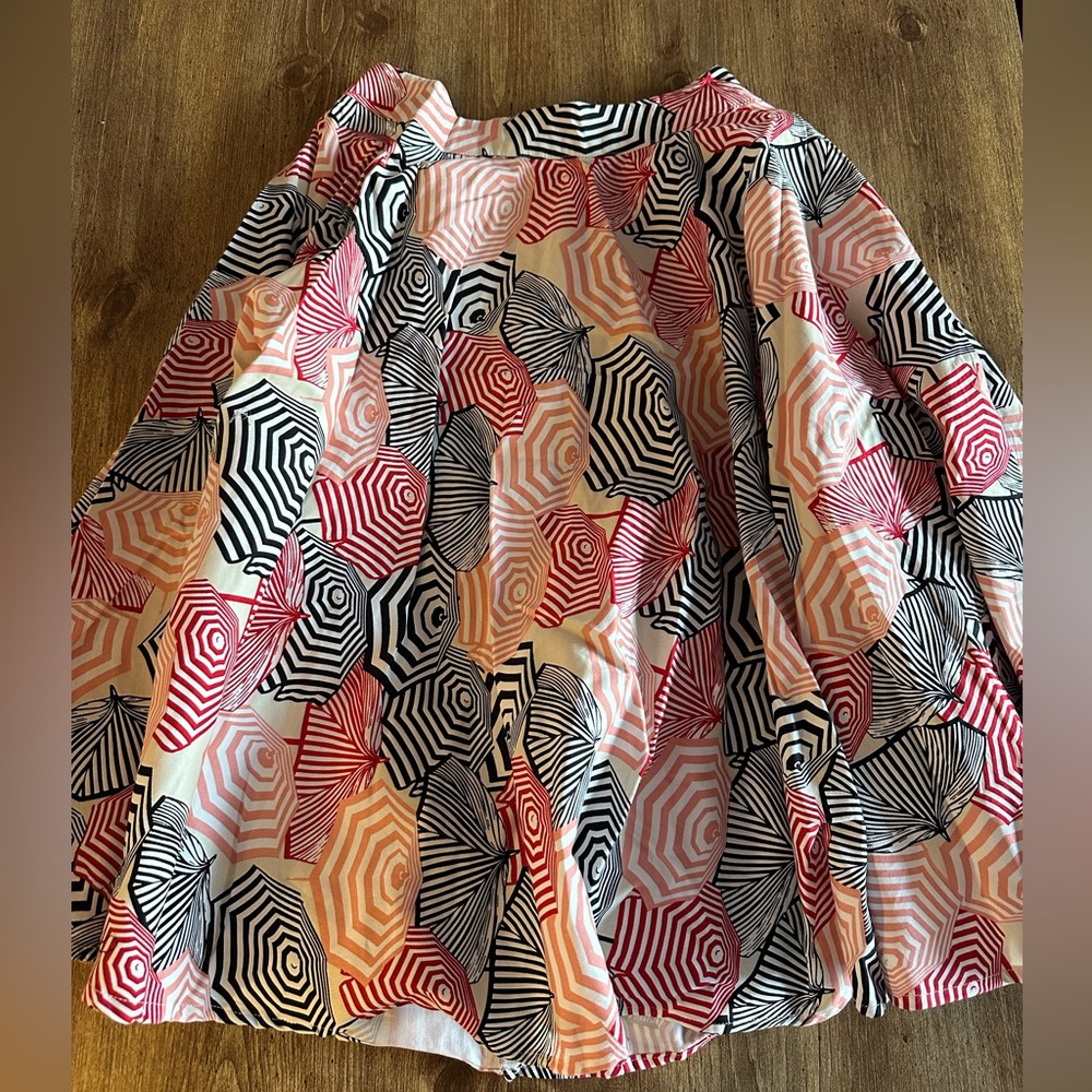 Voodoo Vixen Multicolor Umbrella Print Swing Skirt - Black, Red, Pink, Peach